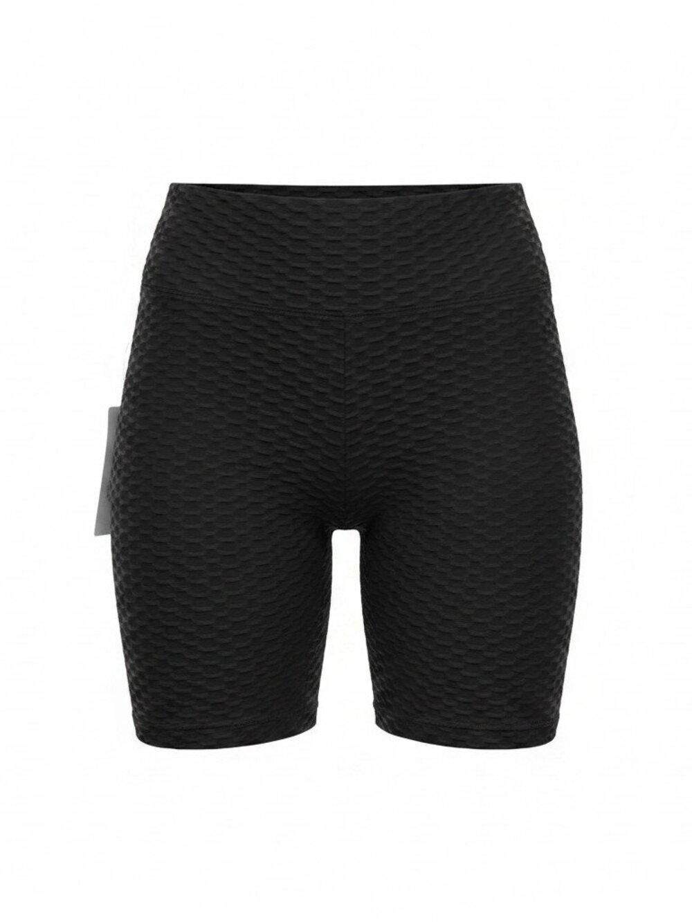 Black Textured Honeycomb Ruched Booty Shorts TikTok Fitness Athletic  Women's XL